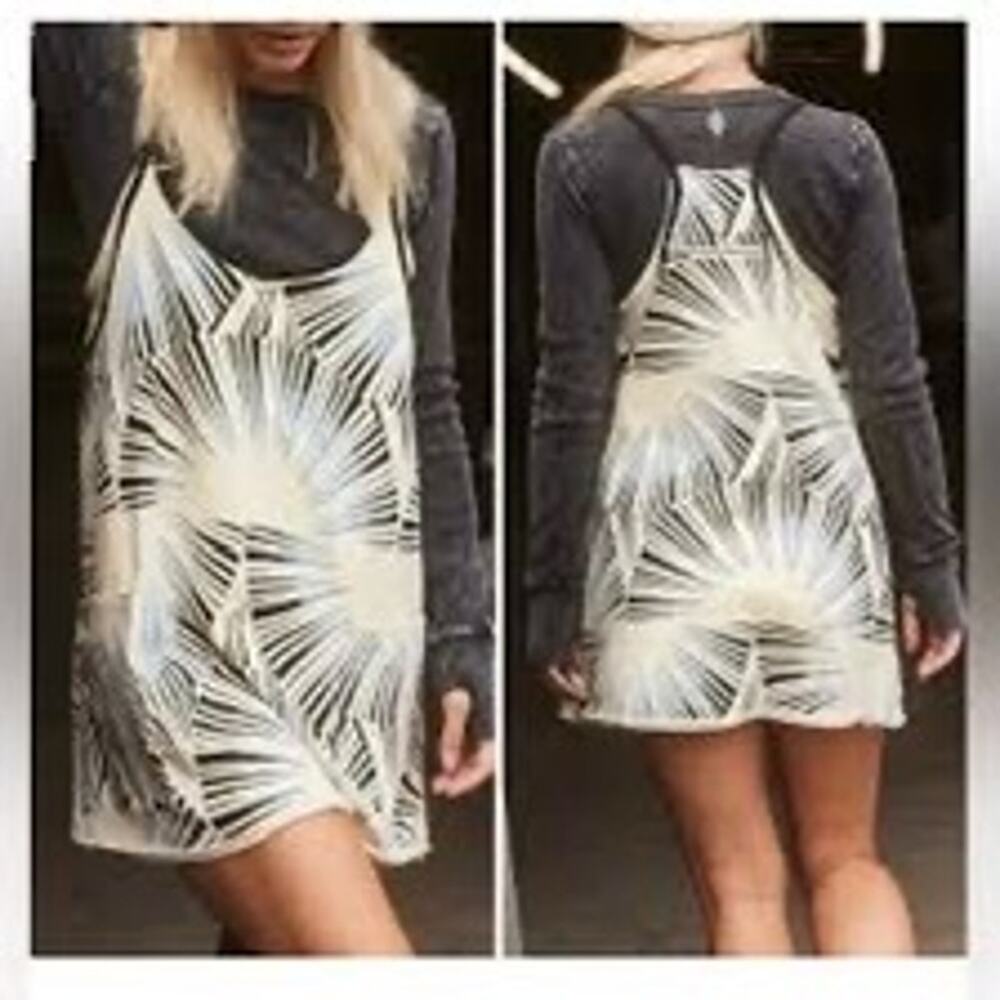 Free People FP Movement Hot Shot Mini Dress in the Sunrise Geo Combo Size Small